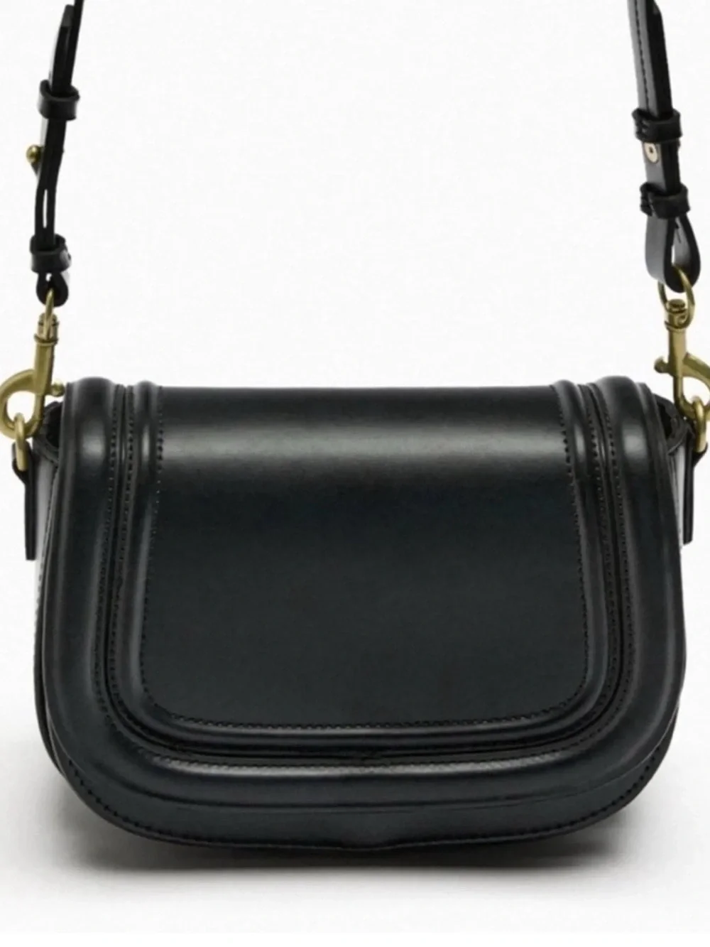 Zara Black Crossbody Saddle Bag - Picture 3 of 13